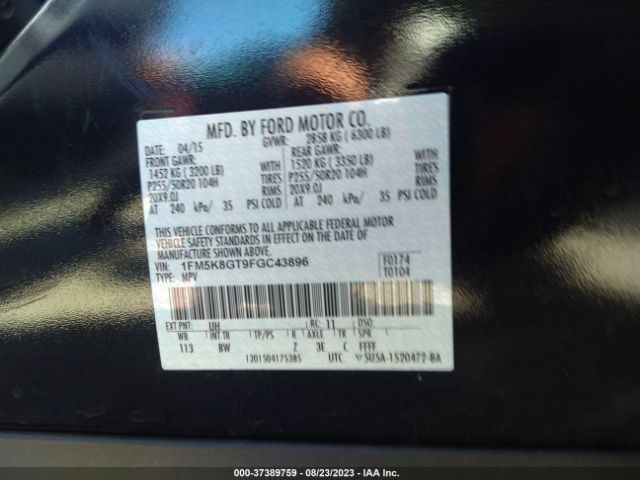 1FM5K8GT9FGC43896 Ford EXPLORER SPORT