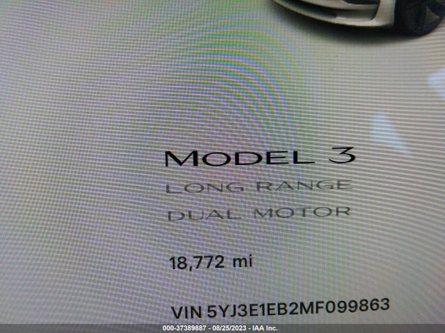 Tesla Model 3 Long Range 2021 5YJ3E1EB2MF099863 Image 15