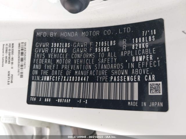 JHMFC1F7XJX030447 Honda Civic Sedan Ex-l