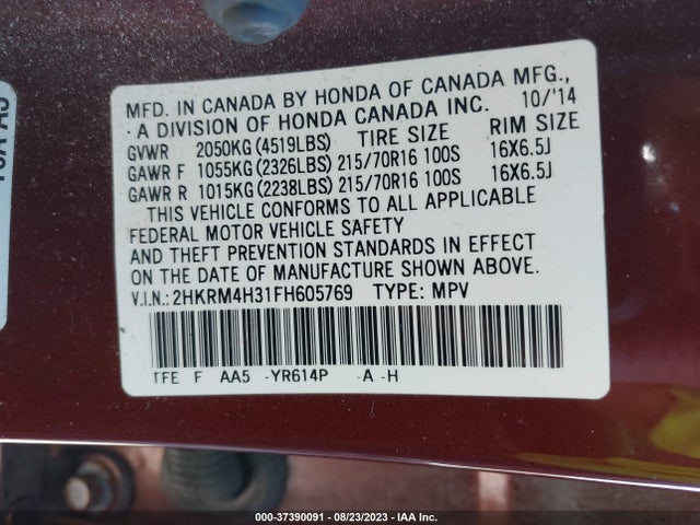 Honda CR-V LX 2015 2HKRM4H31FH605769 Image 9