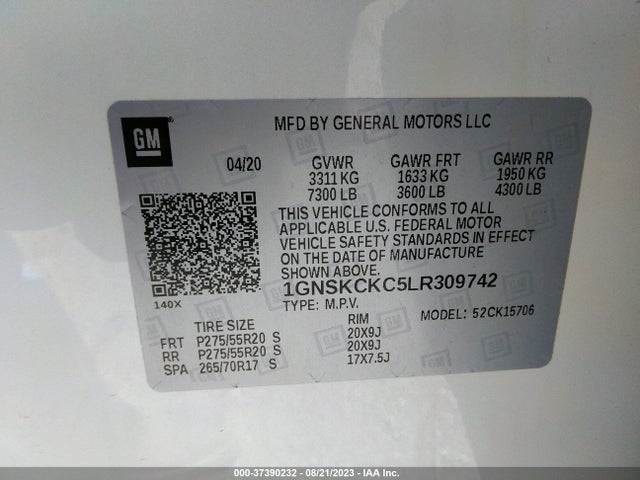 Chevrolet Tahoe Premier 2020 1GNSKCKC5LR309742 Image 9