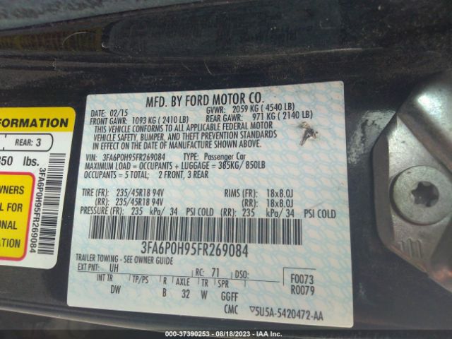 3FA6P0H95FR269084 Ford FUSION SE