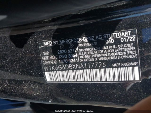 W1K6G6DBXNA117726 Mercedes-Benz S 500 4matic