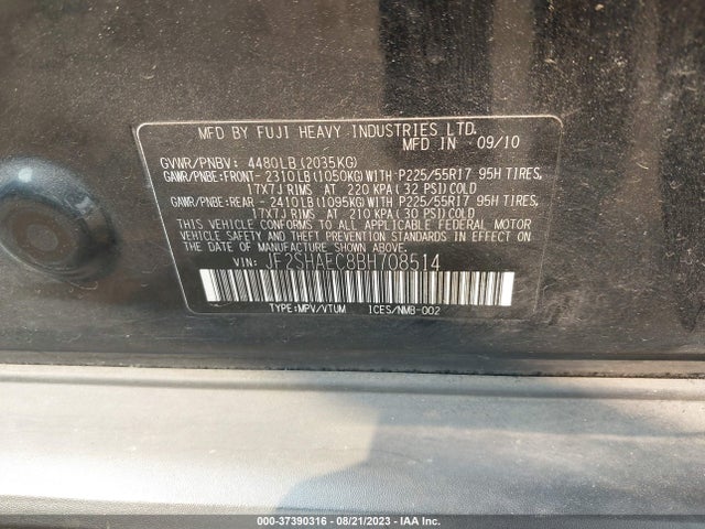 2011 SUBARU FORESTER 2.5X LIMITED VIN: JF2SHAEC8BH708514
