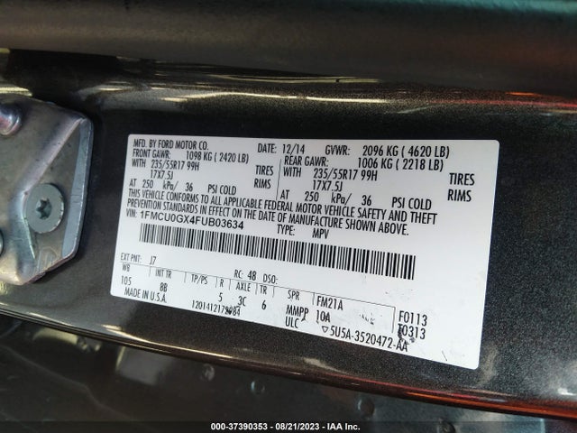 Ford ESCAPE SE 2015 1FMCU0GX4FUB03634 Image 10
