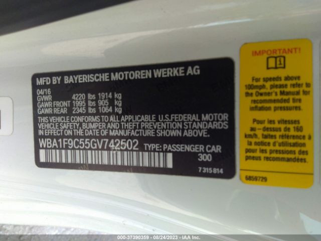 WBA1F9C55GV742502 BMW 2 Series 228i