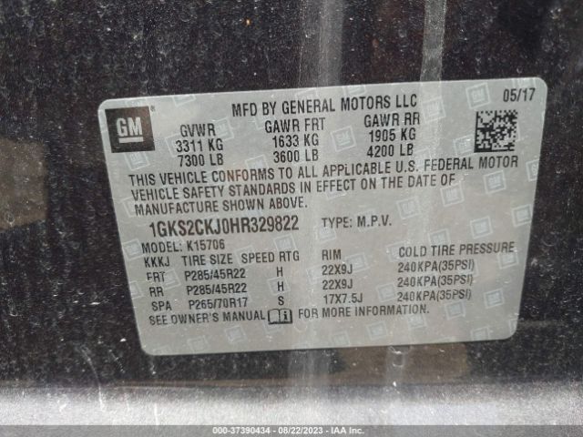 1GKS2CKJ0HR329822 GMC YUKON DENALI
