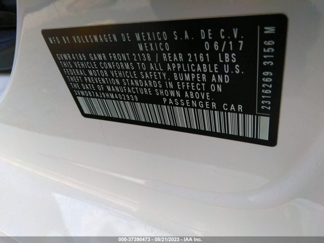 3VWDB7AJ9HM402939 Volkswagen Jetta 1.4t Se
