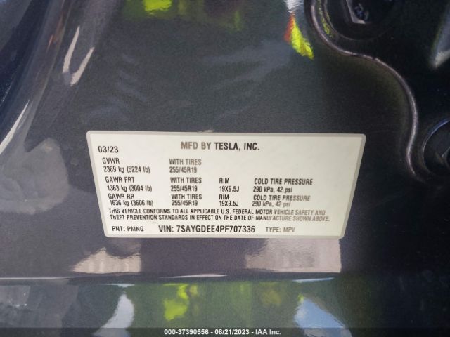 7SAYGDEE4PF707336 Tesla Model Y Long Range
