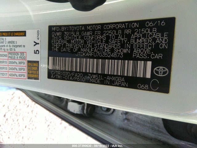 Toyota Prius Four 2016 JTDKARFU7G3524873 Image 9