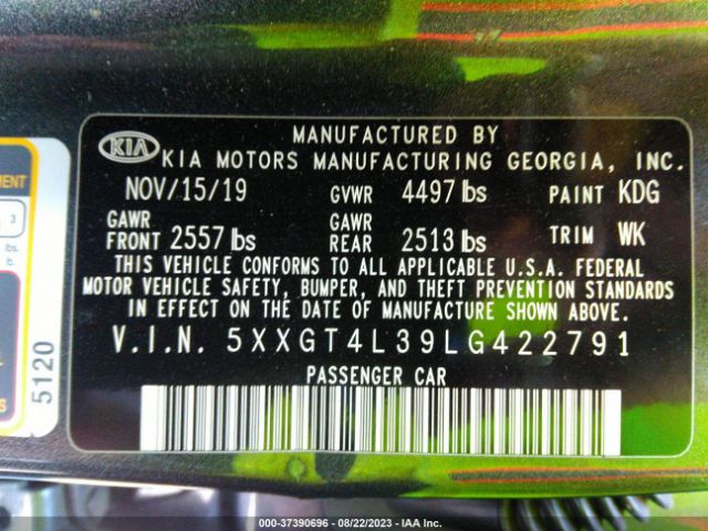 5XXGT4L39LG422791 KIA Optima Lx