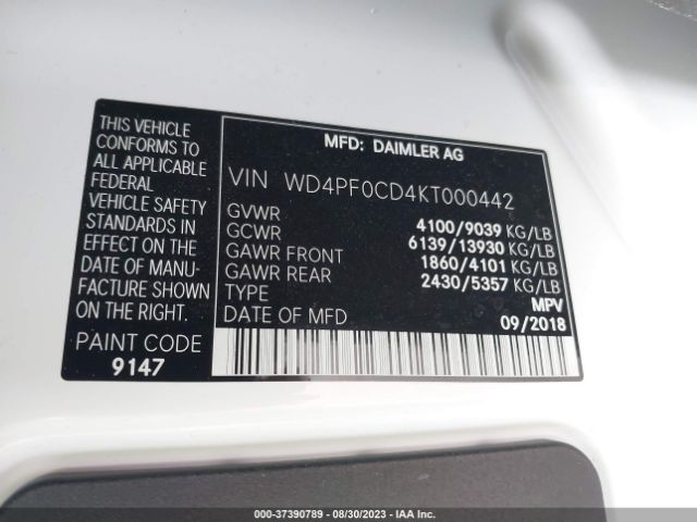 WD4PF0CD4KT000442 Mercedes-Benz SPRINTER VAN