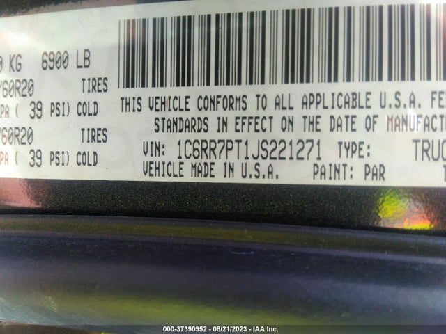 1C6RR7PT1JS221271 RAM 1500 Limited
