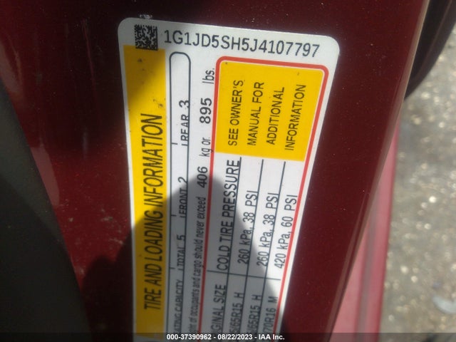 Chevrolet SONIC LT 2018 1G1JD5SH5J4107797 Image 9