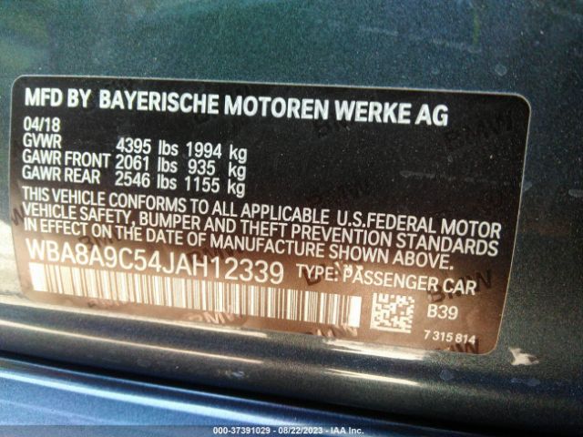 WBA8A9C54JAH12339 BMW 3 Series 320i