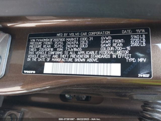 YV440MDK9F2697800 Volvo Xc60 T5 Premier