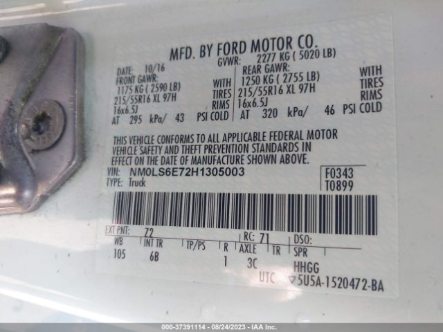 NM0LS6E72H1305003 Ford Transit Connect Van Xl