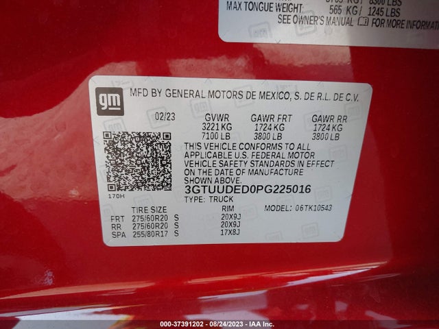 GMC Sierra 1500 Slt 2023 3GTUUDED0PG225016 Image 9