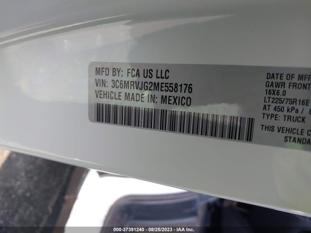 3C6MRVJG2ME558176 RAM Promaster Cargo Van
