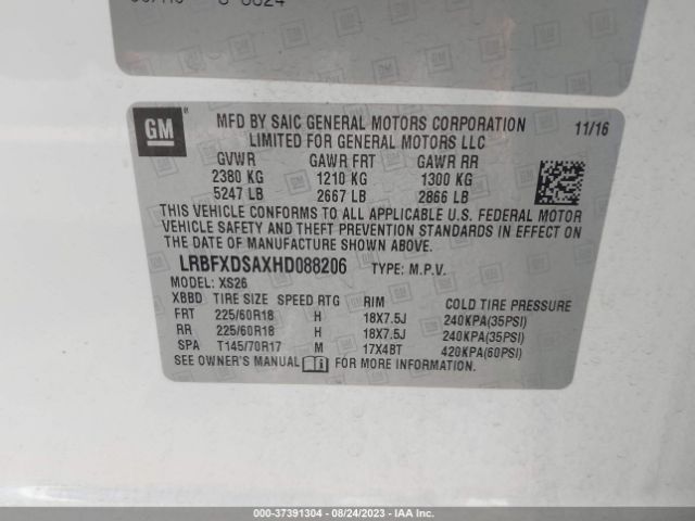 LRBFXDSAXHD088206 Buick Envision Essence
