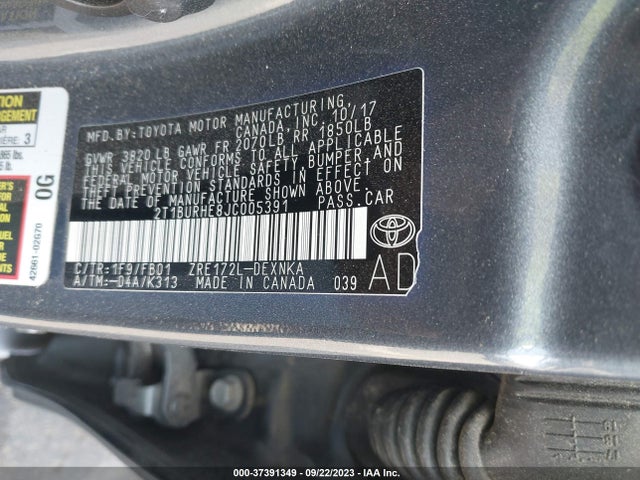 Toyota COROLLA LE 2018 2T1BURHE8JC005391 Image 9