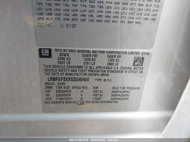 LRBFXFSXXGD245490 Buick Envision Premium Ii