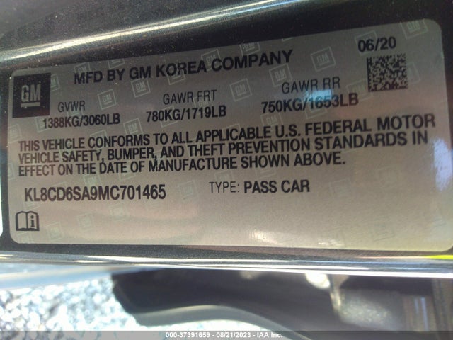 Chevrolet Spark Fwd 1lt Automatic 2021 KL8CD6SA9MC701465 Image 9