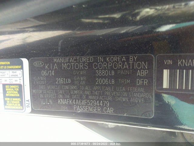 KIA FORTE LX 2015 KNAFK4A6XF5294479 Image 9