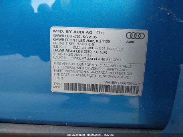 WA1BFCFS8GR004931 Audi Q3 2.0t Premium Plus