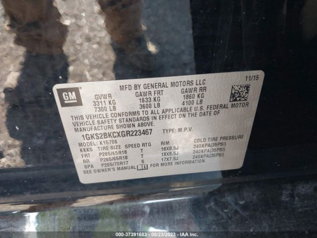 1GKS2BKCXGR223467 GMC YUKON SLT