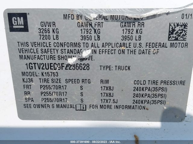 1GTV2UEC9FZ236628 GMC Sierra 1500 Sle