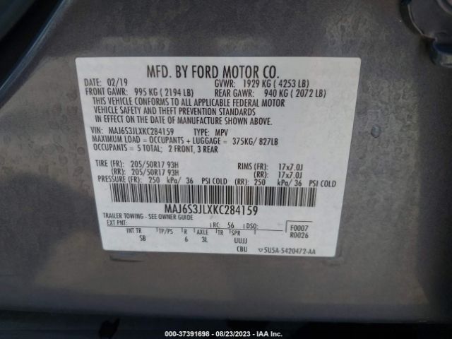 MAJ6S3JLXKC284159 Ford Ecosport Ses