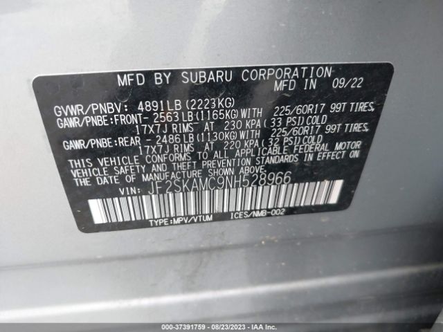 JF2SKAMC9NH528966 Subaru Forester Wilderness