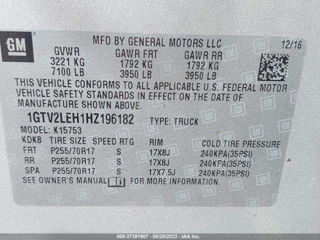 1GTV2LEH1HZ196182 GMC SIERRA 1500