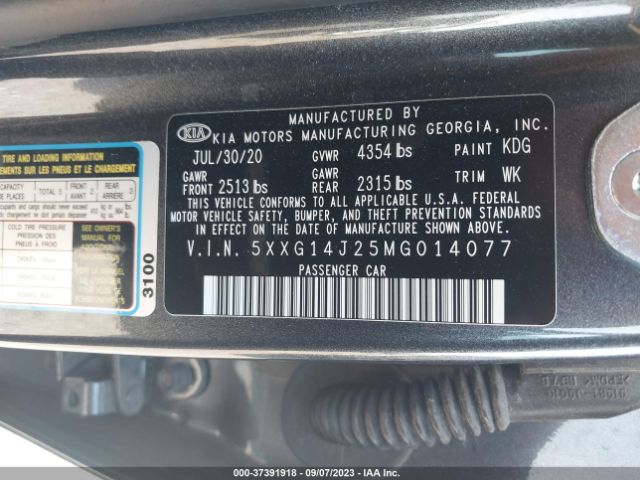 5XXG14J25MG014077 KIA K5 LXS