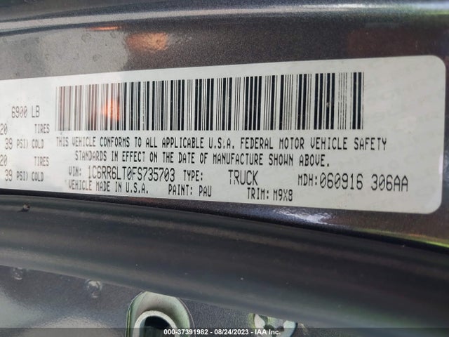 RAM 1500 Big Horn 2015 1C6RR6LT0FS735703 Image 9