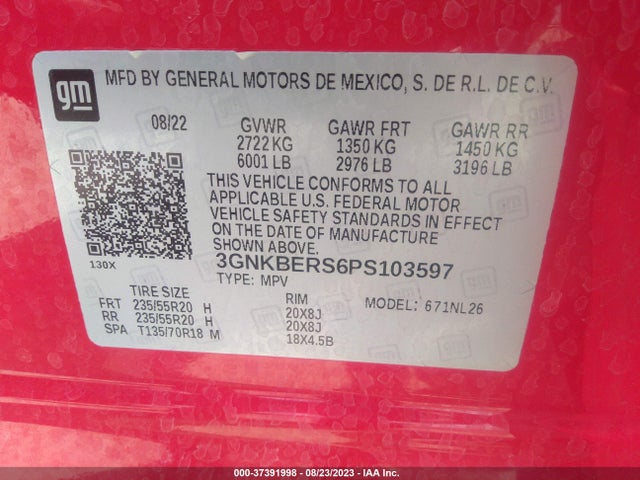 Chevrolet BLAZER RS 2023 3GNKBERS6PS103597 Image 9