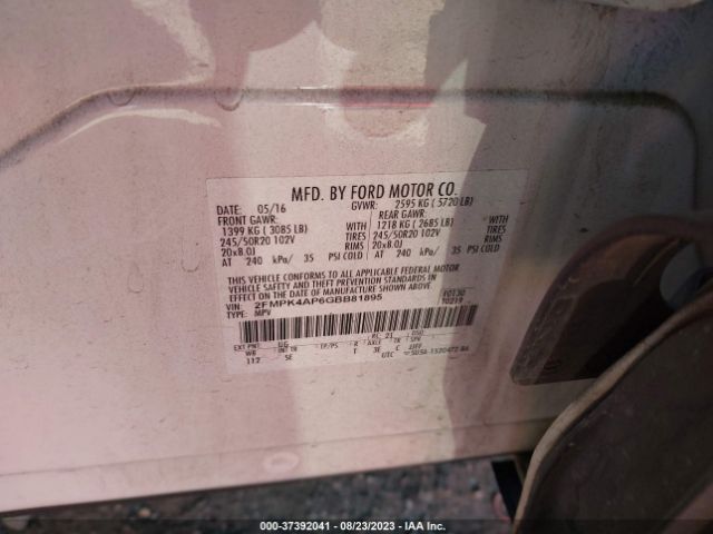 2FMPK4AP6GBB81895 Ford EDGE SPORT