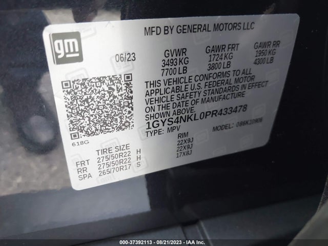 2023 Cadillac Escalade, VIN: 1GYS4NKL0PR433478