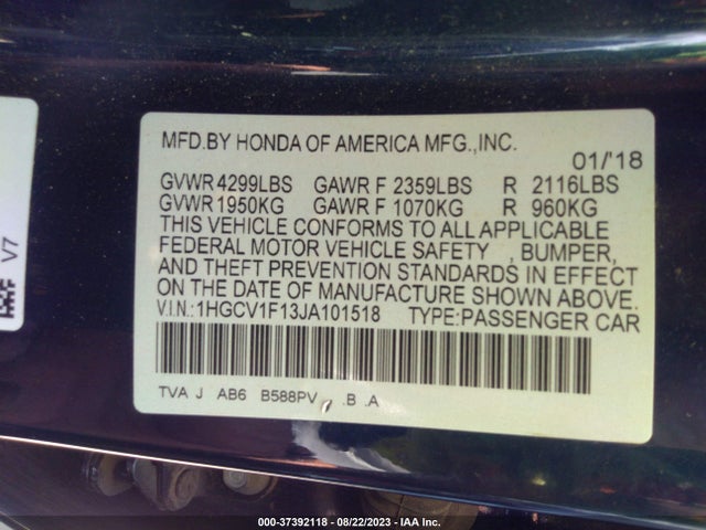 Honda l15be 2018 1HGCV1F13JA101518 Image 25