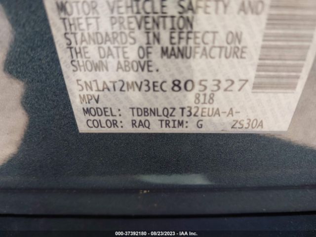 5N1AT2MV3EC805327 Nissan ROGUE SV