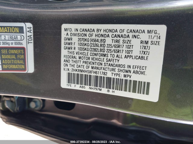 Honda CR-V EX 2015 2HKRM4H5XFH611782 Image 9