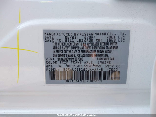 Nissan Sentra Sv Xtronic Cvt 2023 3N1AB8CV1PY307880 Image 9