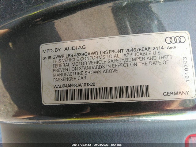 WAUR4AF58JA101820 Audi S5 Coupe Prestige