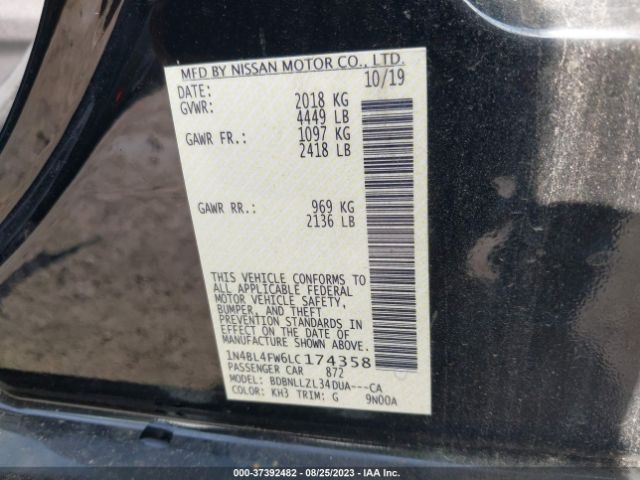 1N4BL4FW6LC174358 Nissan Altima 2.5 Platinum