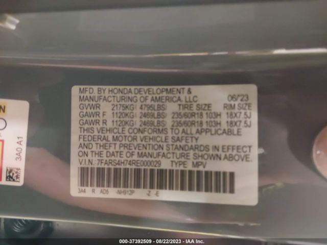 7FARS4H74RE000029 Honda Cr-v Ex-l