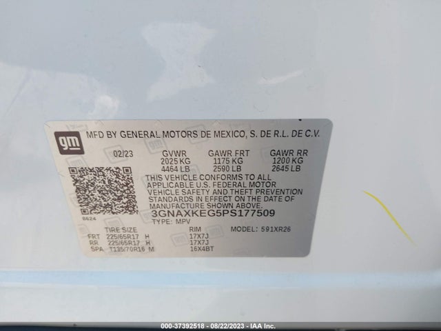 Chevrolet EQUINOX LT 2023 3GNAXKEG5PS177509 Image 16