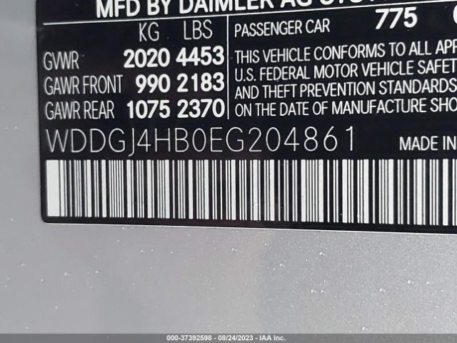 WDDGJ4HB0EG204861 Mercedes-Benz C-class C 250