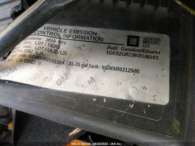1GKS2GKC9KR166183 GMC Yukon Xl Slt
