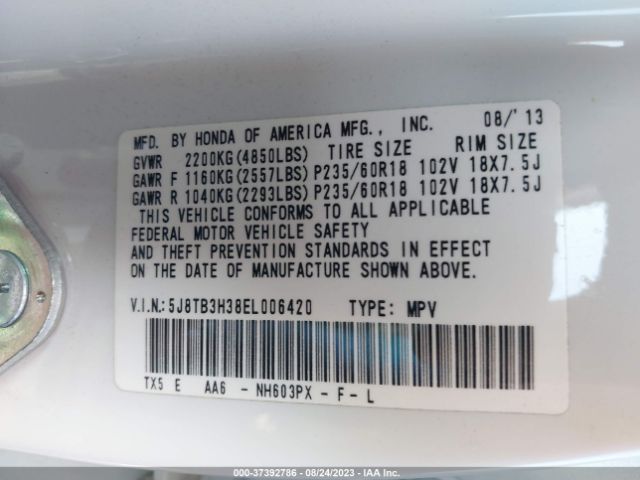5J8TB3H38EL006420 Acura RDX